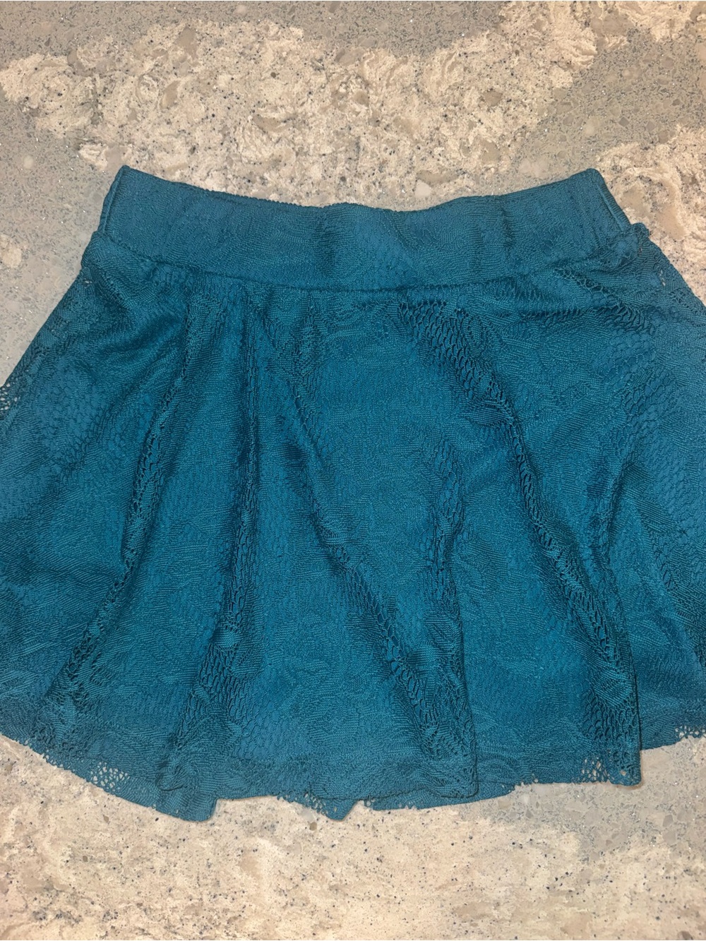 Charlotte Russe Teal Lace Skater Skirt